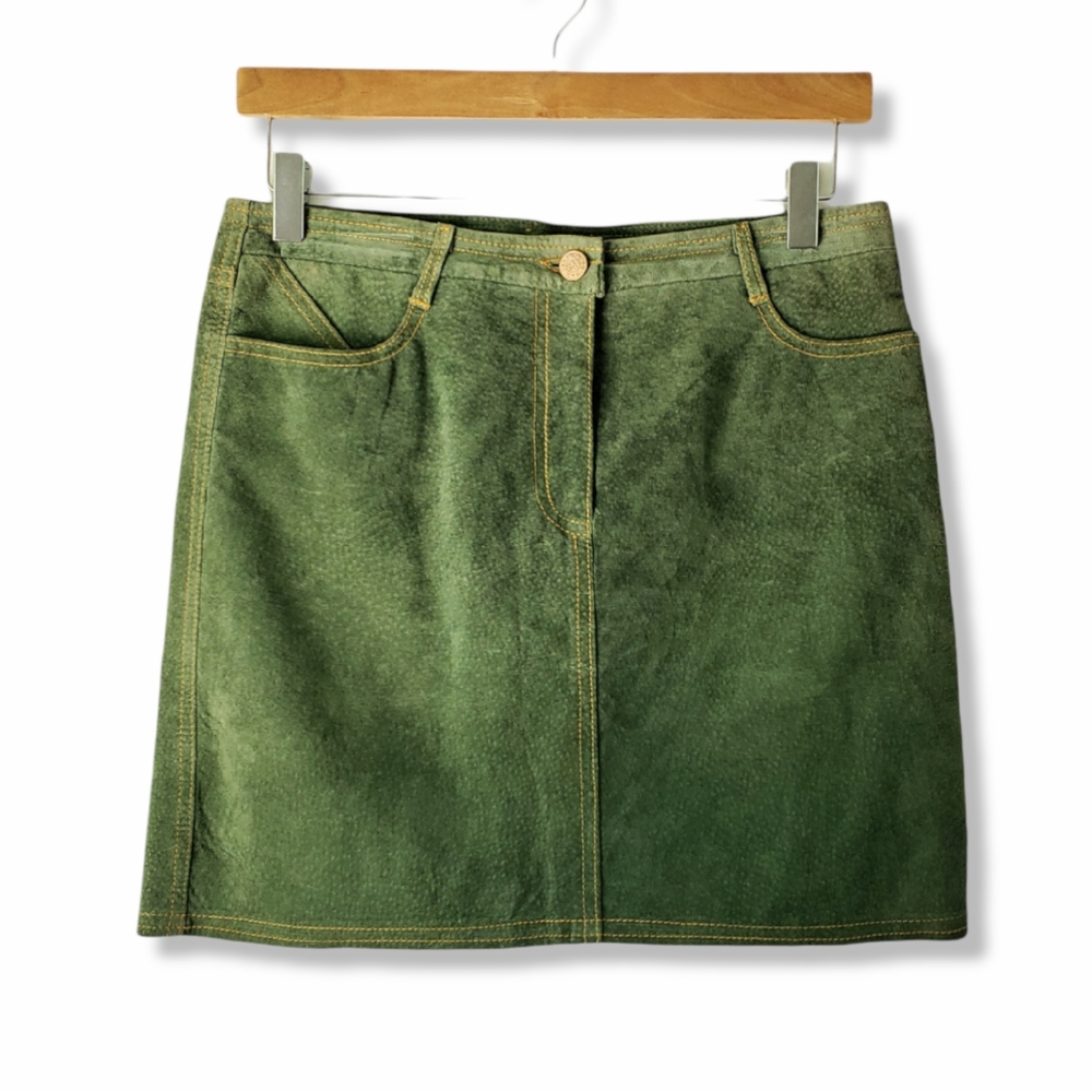 BCBGMaxAzria Leather Mini Skirt